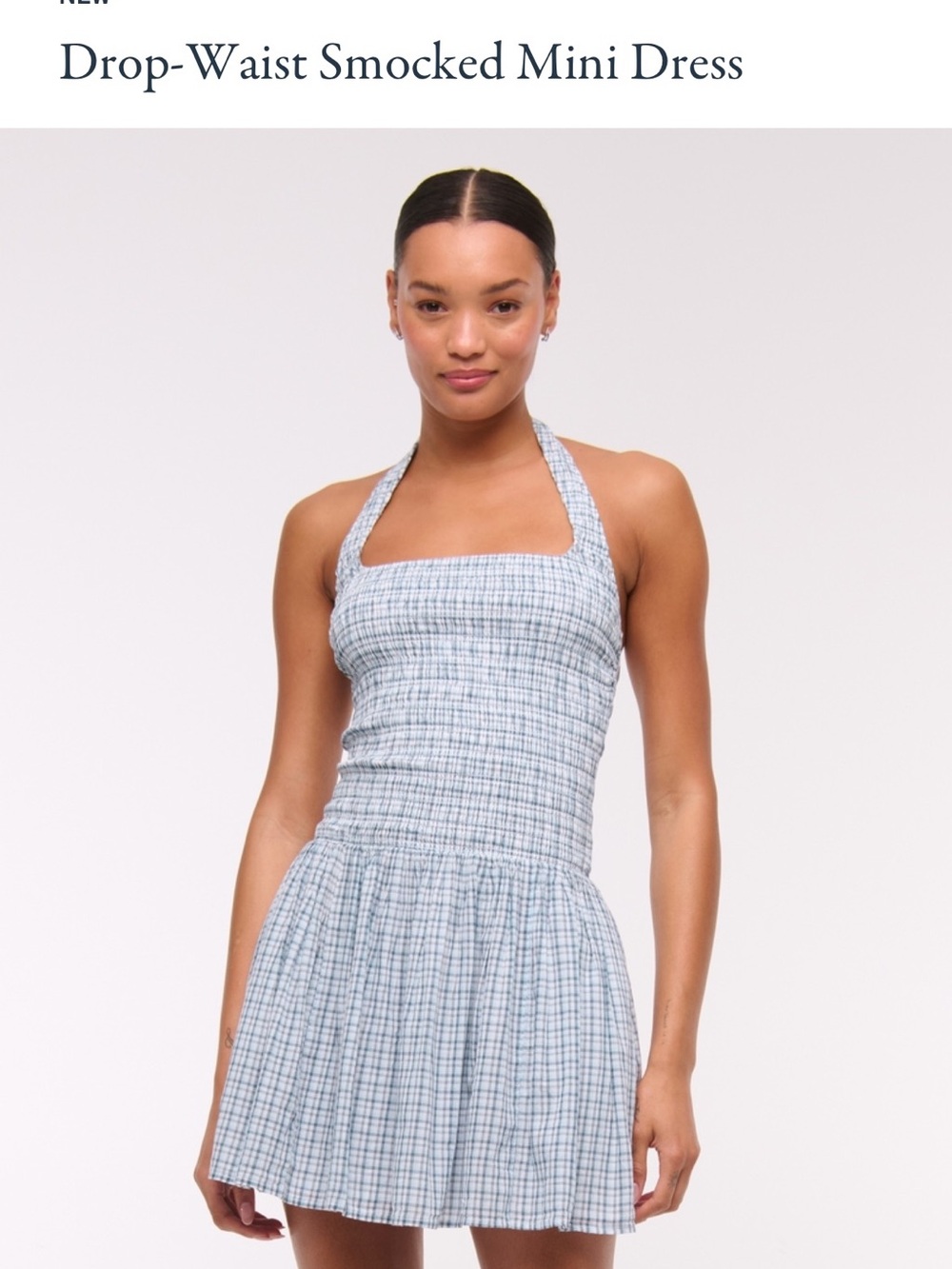 Drop waist smocked mini dress